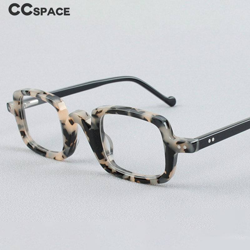 CCspace Unisex Full Rim Square Handcrafted Acetate Eyeglasses 55240 Full Rim CCspace