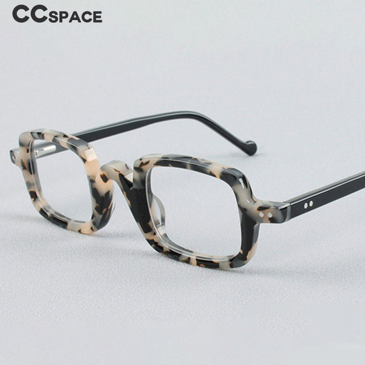 CCspace Unisex Full Rim Square Handcrafted Acetate Eyeglasses 55240 Full Rim CCspace