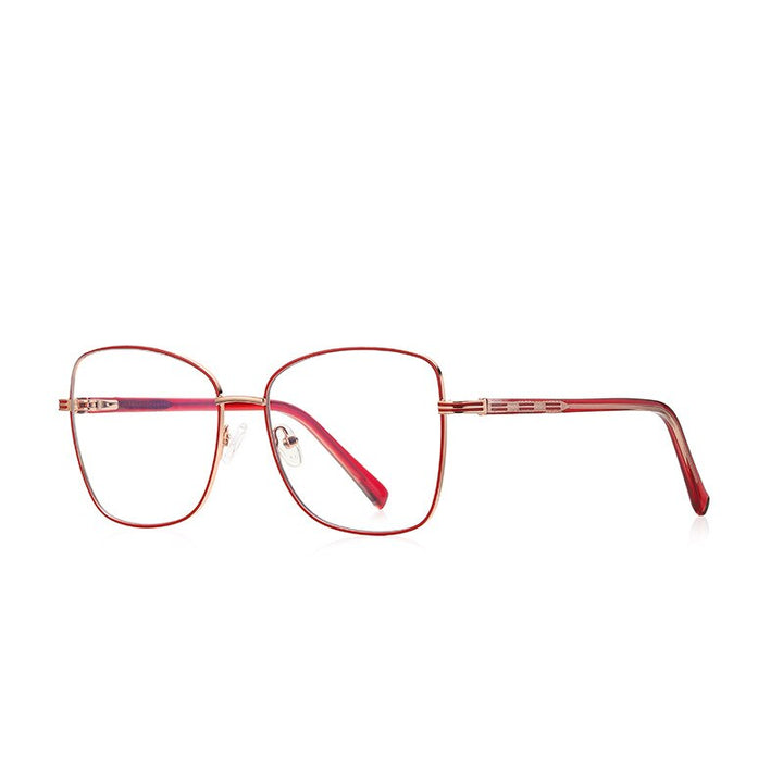 CCspace Unisex Full Rim Square Alloy Eyeglasses 55529 Full Rim CCspace China C3Red