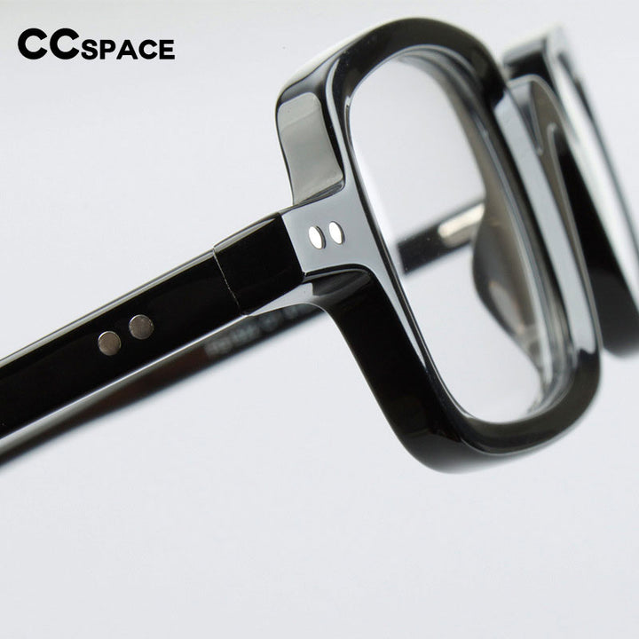 CCspace Unisex Full Rim Square Handcrafted Acetate Eyeglasses 55240 Full Rim CCspace
