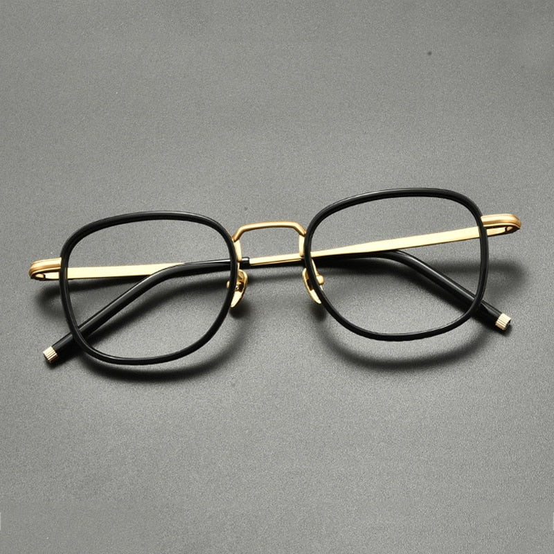 Gatenac Unisex Full Rim Square Titanium Acetate Eyeglasses Gxyj848 Full Rim Gatenac