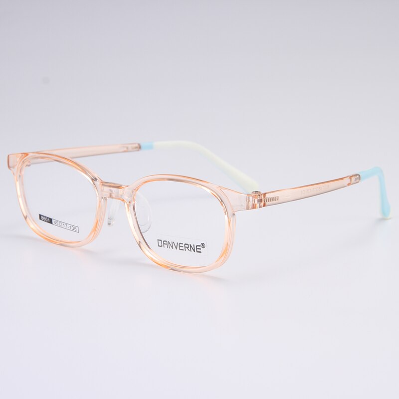 Gmei Unisex Children's Full Rim Round Rectangle Silicone TR90 Eyeglasses 8601 Full Rim Gmei Optical Brown