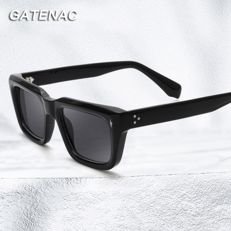 Gatenac Men's Full Rim Square Acetate Frame Polarized Sunglasses Tyj68 Sunglasses Gatenac