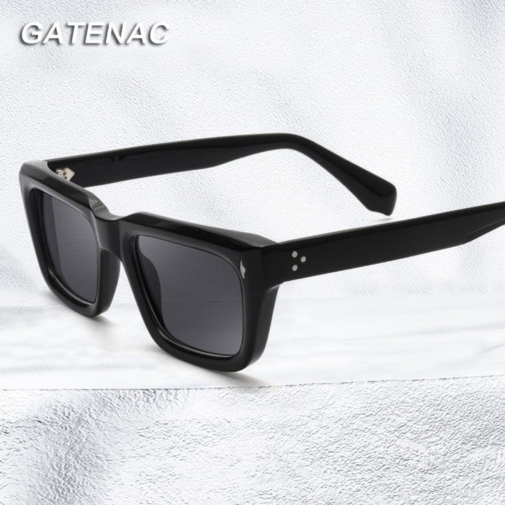 Gatenac Men's Full Rim Square Acetate Frame Polarized Sunglasses Tyj68 Sunglasses Gatenac