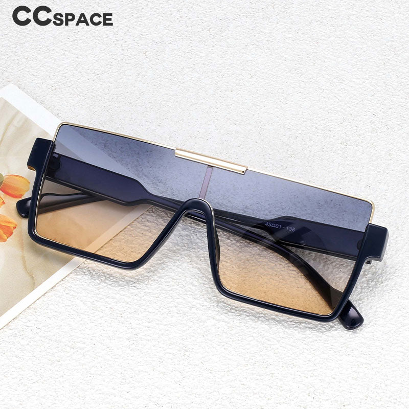 CCspace Unisex Oversized Square One Lens Goggle Resin Frame Sunglasses 53820 Sunglasses CCspace Sunglasses