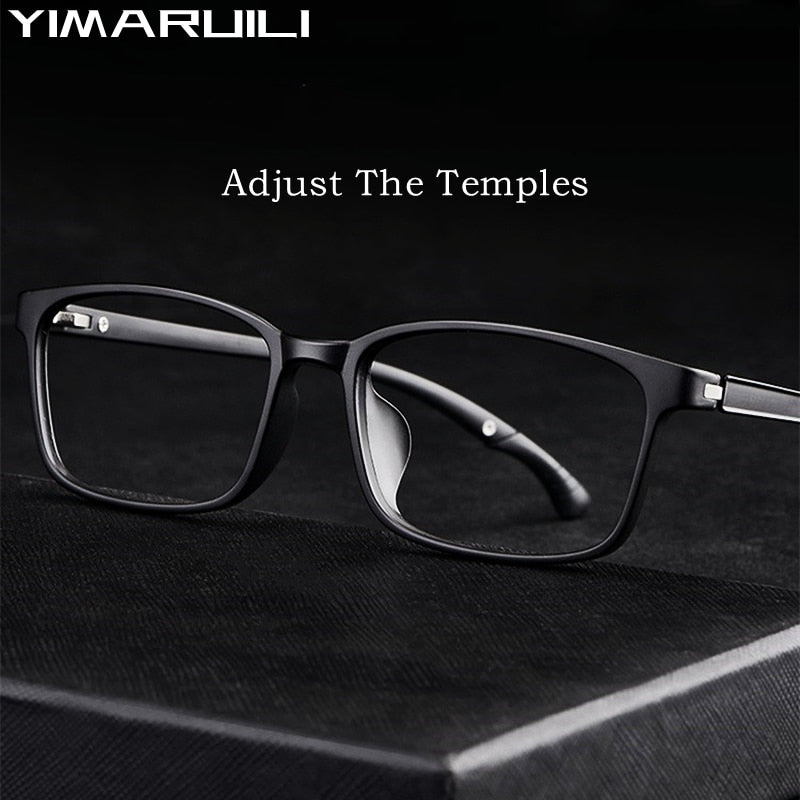 Yimaruili Unisex Full Rim Square Tr 90 Adjustable Temple Eyeglasses 5106 Full Rim Yimaruili Eyeglasses