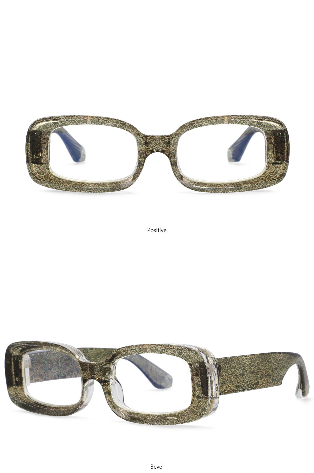 CCspace Unisex Full Rim Rectangle Resin Frame Punk Eyeglasses 54430 Full Rim CCspace