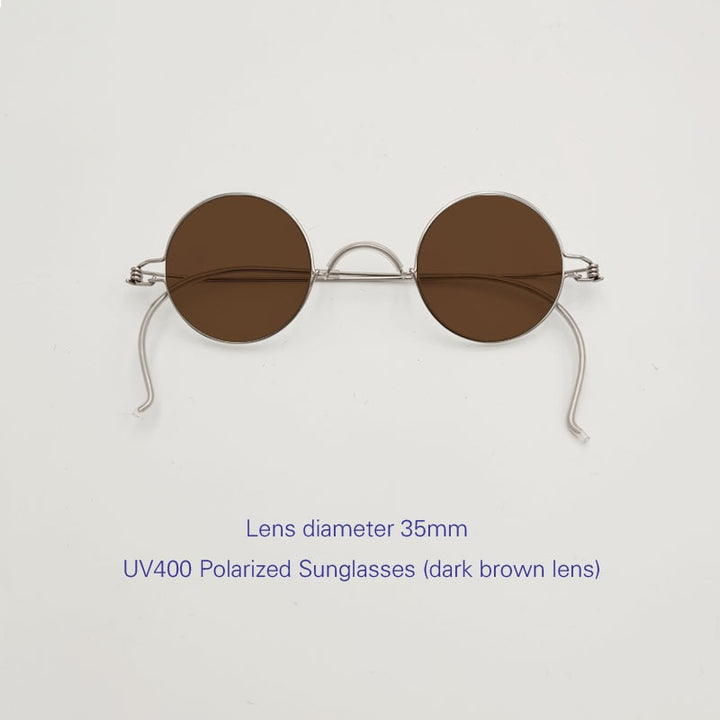 Yujo Unisex Full Rim 35mm Round Stainless Steel Eyeglasses Y055 Full Rim Yujo C3