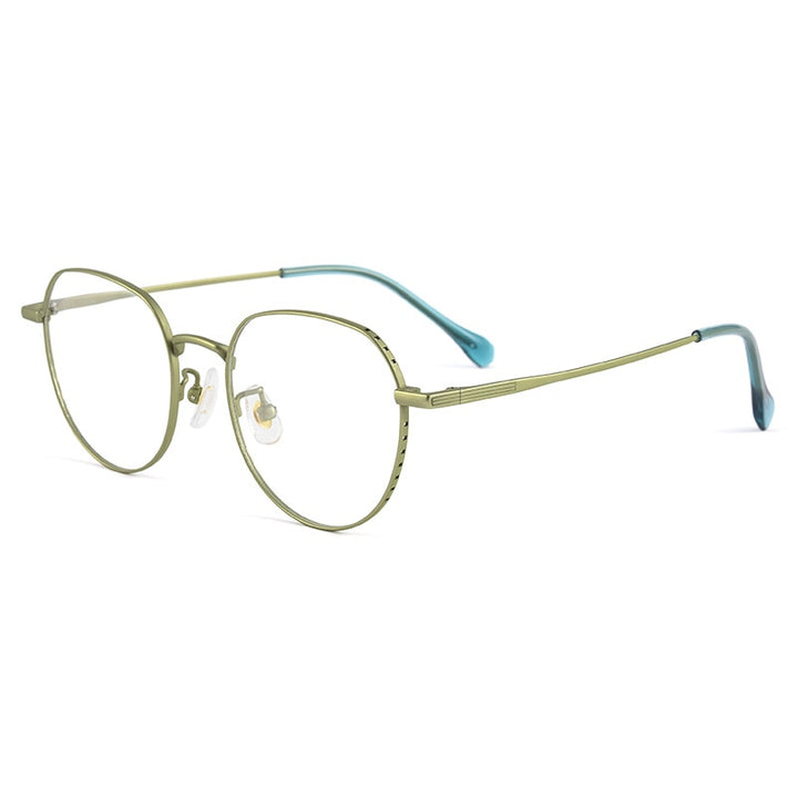 Handoer Men's Full Rim Round Square Titanium Eyeglasses K5056bsf Full Rim Handoer   