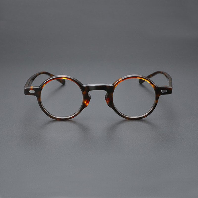 Yujo Unisex Full Rim Small Round Acetate Fiber Eyeglasses Y077 Full Rim Yujo