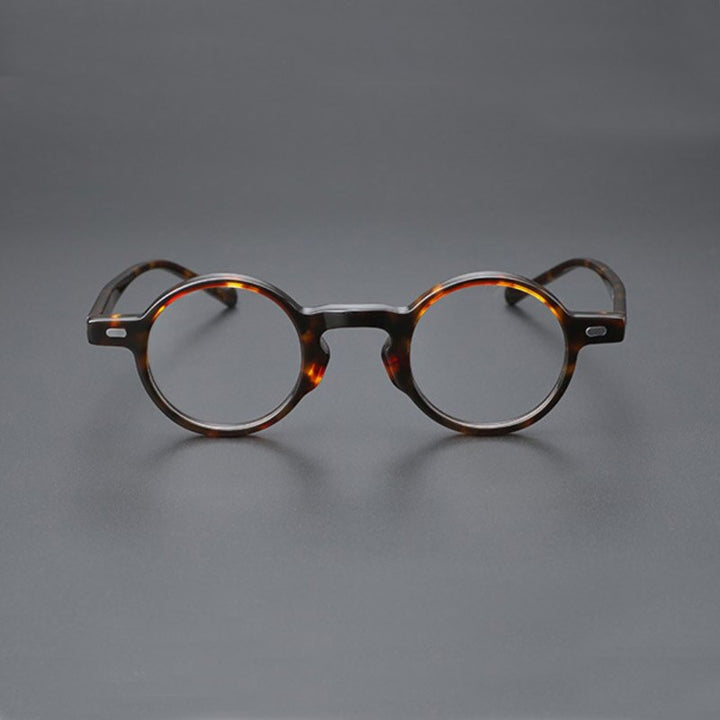 Yujo Unisex Full Rim Small Round Acetate Fiber Eyeglasses Y077 Full Rim Yujo