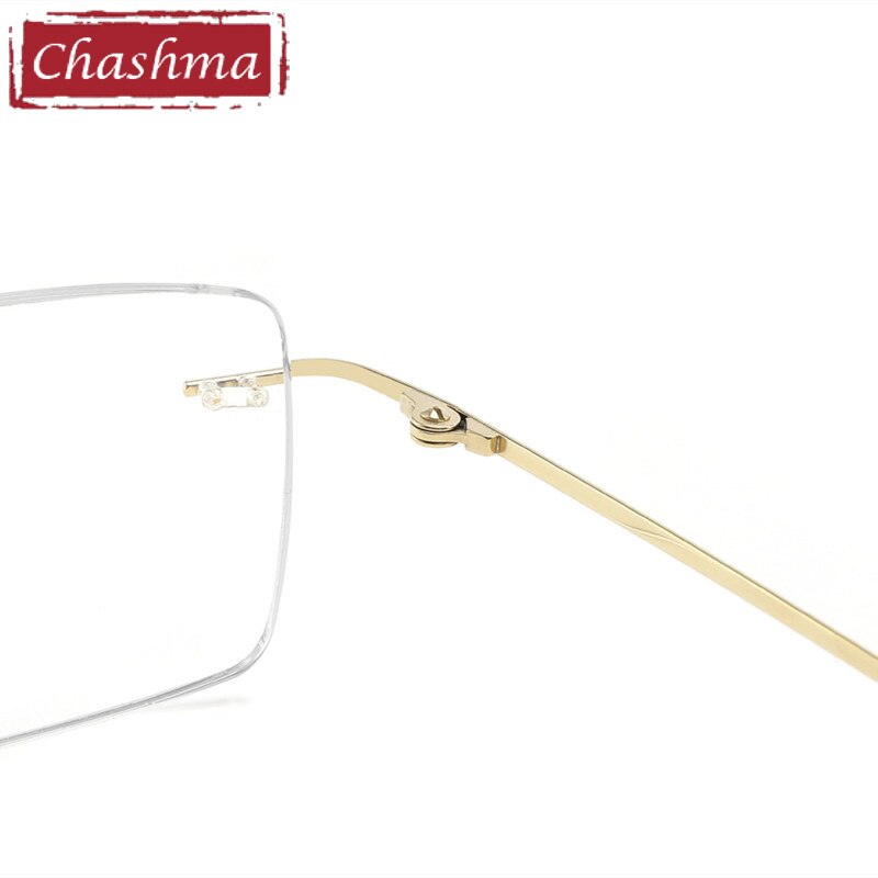 Chashma Ottica Unisex Rimless Customized Shape Lens Square Titanium Eyeglasses 8009 Rimless Chashma Ottica