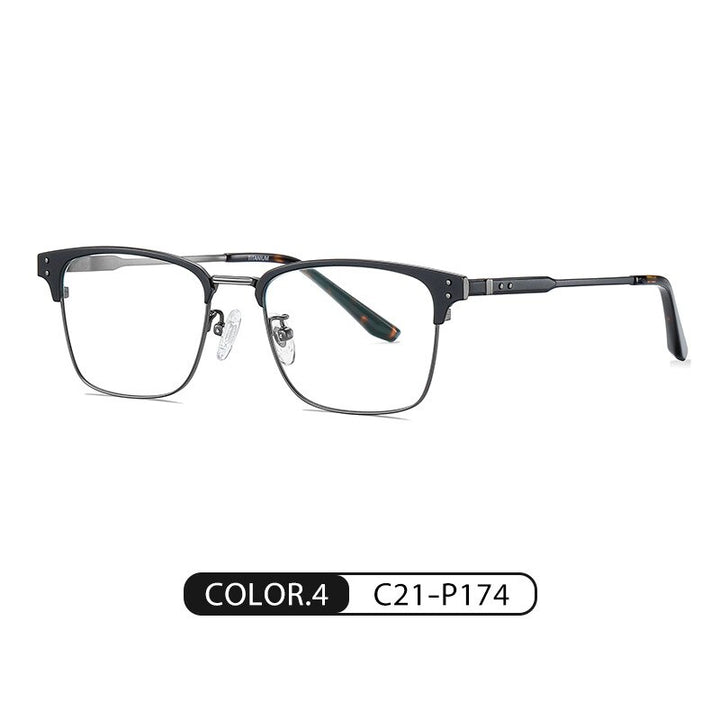Bclear Unisex Full Rim Square Eyebrow Line Titanium Eyeglasses Wd916 Full Rim Bclear Black Gray