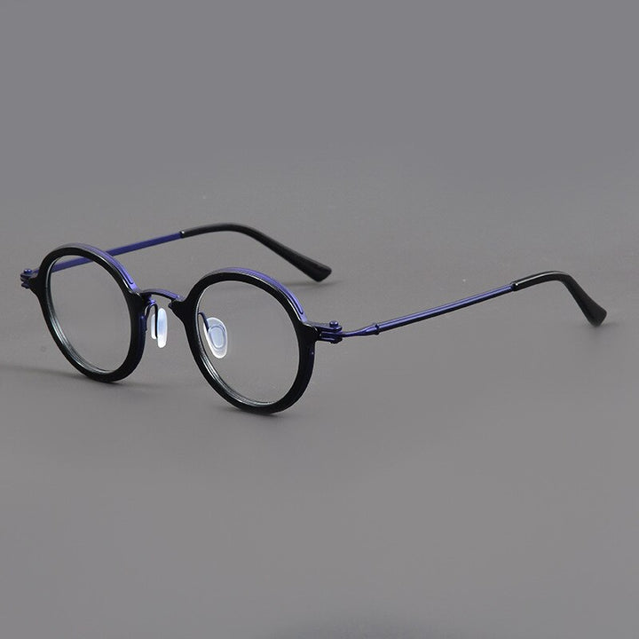 CCspace Unisex Full Rim Irregular Round Acetate Titanium Eyeglasses 54698 Full Rim CCspace Purple blue China