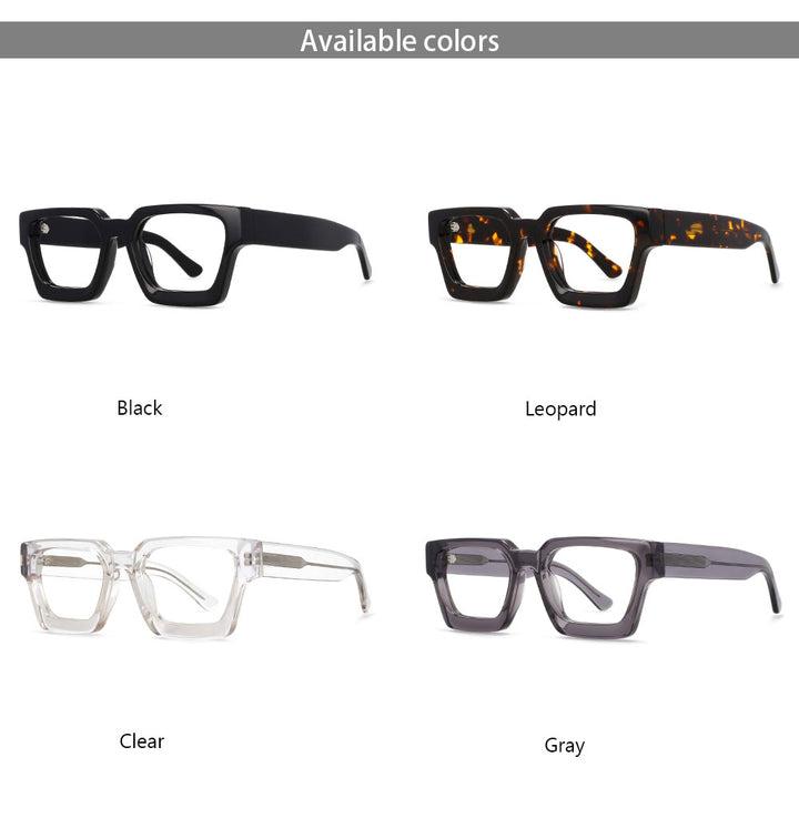 CCspace Unisex Full Rim Square Acetate Frame Eyeglasses 54290 Full Rim CCspace