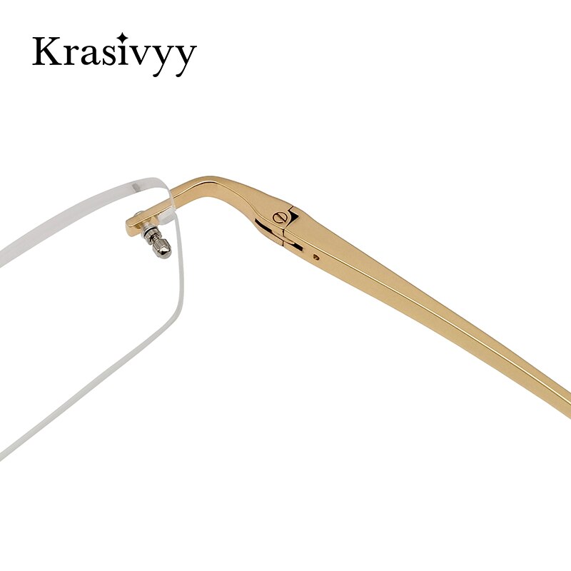 Krasivyy Unisex Rimless Square Titanium Eyeglasses Kr8604 Rimless Krasivyy   