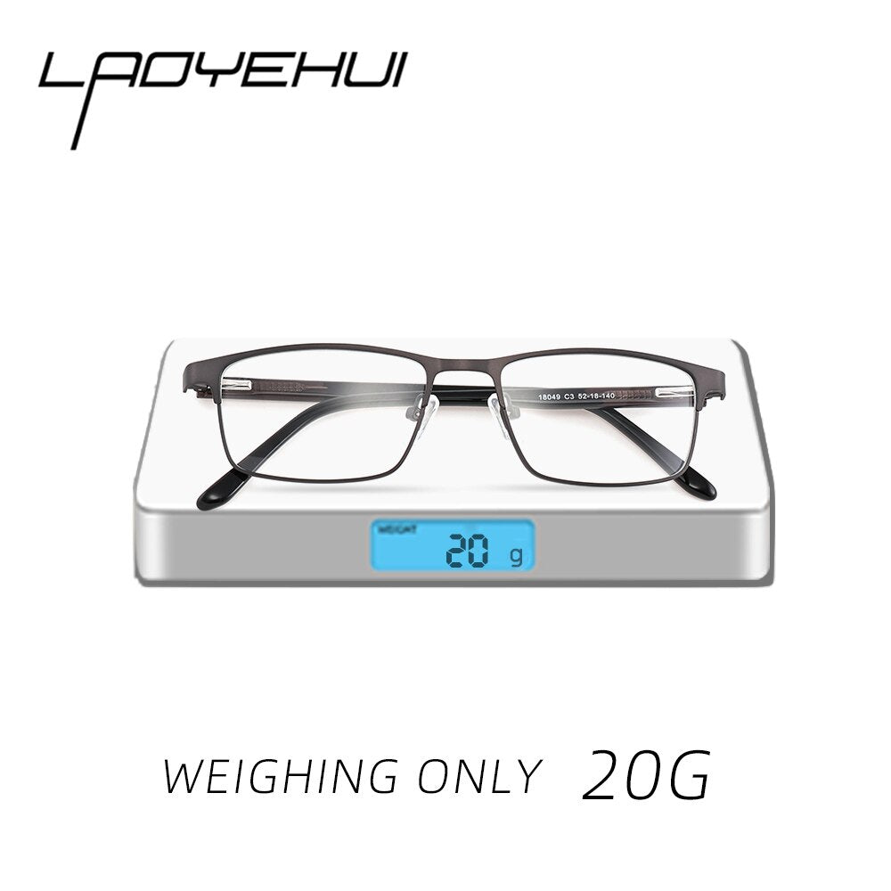 Laoyehui Unisex Full Rim Square Alloy Reading Glasses Anti Blue Light 18049 Reading Glasses Laoyehui