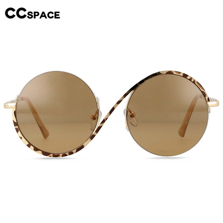 CCspace Unisex Semi Rim Round Alloy Frame Sunglasses 54042 Sunglasses CCspace Sunglasses