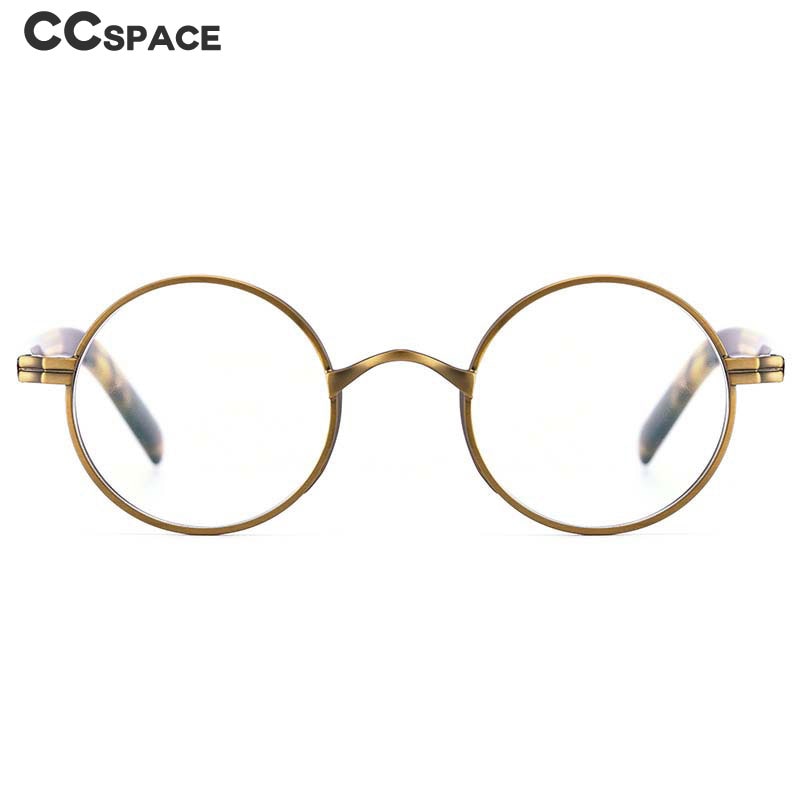 CCspace Unisex Full Rim Round Titanium Acetate Alloy Frame Eyeglasses 54604 Full Rim CCspace