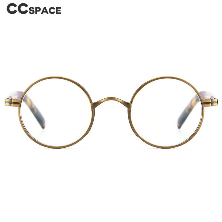 CCspace Unisex Full Rim Round Titanium Acetate Alloy Frame Eyeglasses 54604 Full Rim CCspace