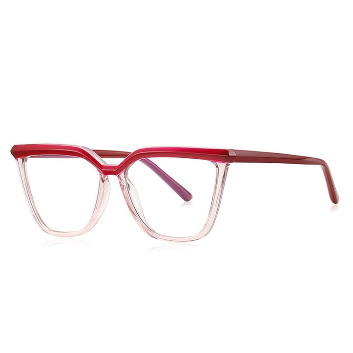 CCspace Unisex Full Rim Square Cat Eye Tr 90 Titanium Eyeglasses 54423 Full Rim CCspace China C4Crimson