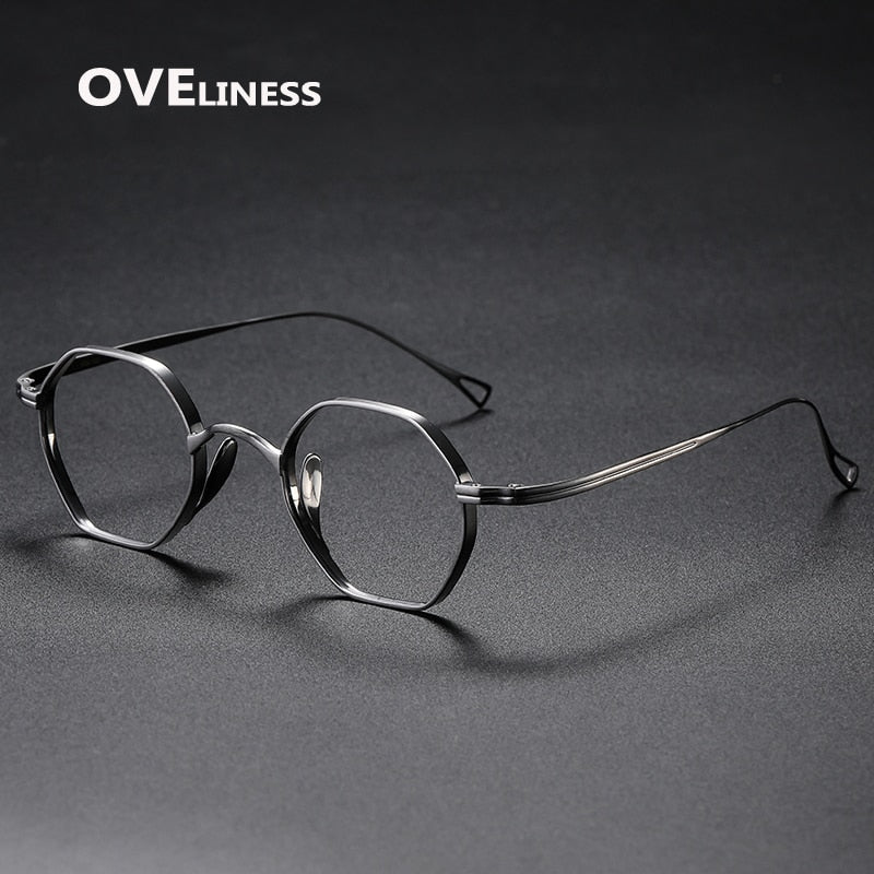Oveliness Unisex Full Rim Irregular Round Titanium Eyeglasses Ol1y52 Full Rim Oveliness