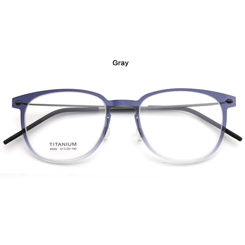 Muzz Unisex Full Rim Square Screwless Handcrafted Acetate IP Titanium Eyeglasses N6459 Full Rim Muzz C3