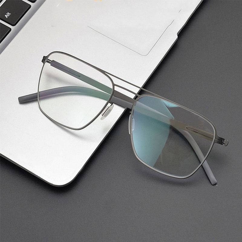 Hdcrafter Unisex Full Rim Square Tr 90 Titanium Double Bridge Eyeglasses Full Rim Hdcrafter Eyeglasses