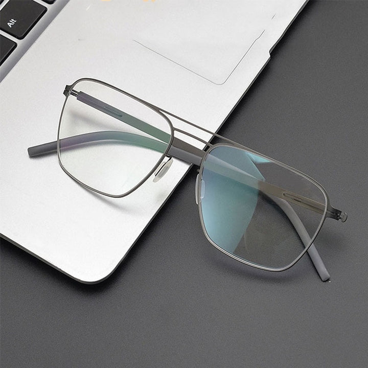 Hdcrafter Unisex Full Rim Square Tr 90 Titanium Double Bridge Eyeglasses Full Rim Hdcrafter Eyeglasses