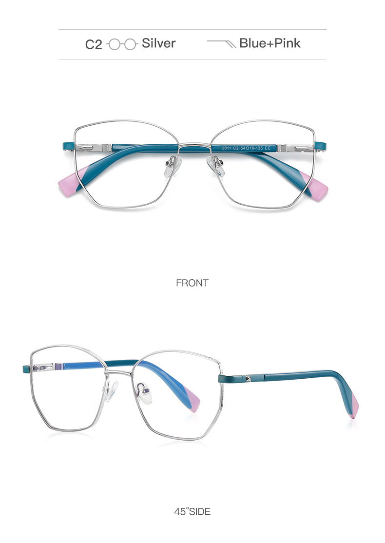 Gmei Unisex Full Rim Alloy Square Polygonal Frame Eyeglasses 3011 Full Rim Gmei Optical