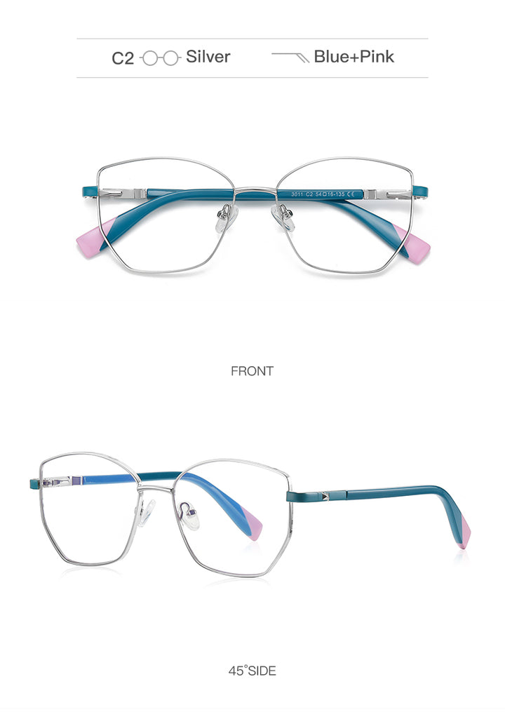 Gmei Unisex Full Rim Alloy Square Polygonal Frame Eyeglasses 3011 Full Rim Gmei Optical