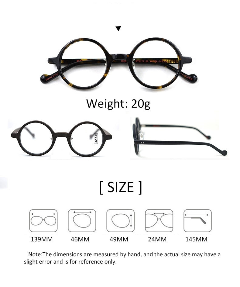 Hdcrafter Unisex Full Rim Round Acetate Eyeglasses Pt2171109 Full Rim Hdcrafter Eyeglasses