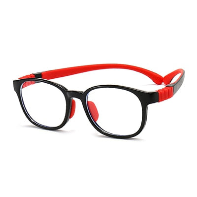 Ralferty Unisex Children's Full Rim Round Square Tr 90 Silicone Eyeglasses M91029 Full Rim Ralferty C1 Black China