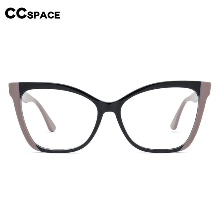 CCspace Women's Full Rim Square Cat Eye Acetate Eyeglasses 55285 Full Rim CCspace