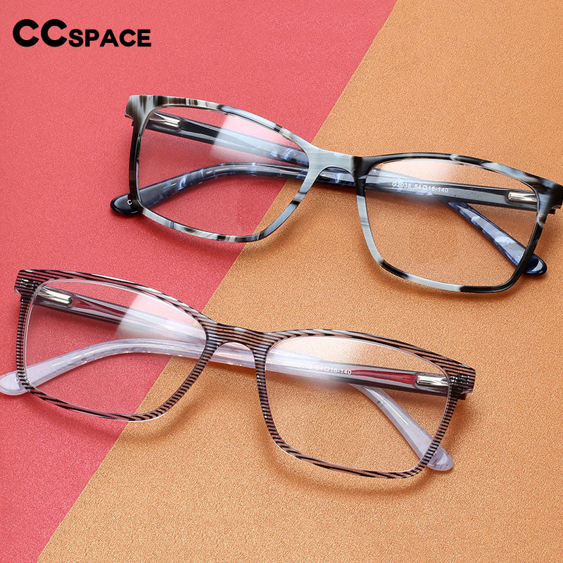 CCspace Men's Full Rim Square Acetate Frame Eyeglasses 54553 Full Rim CCspace