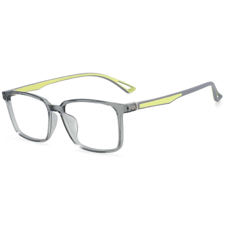 CCspace Unisex Full Rim Square Tr 90 Alloy Frame Eyeglasses 54368 Full Rim CCspace China Gray