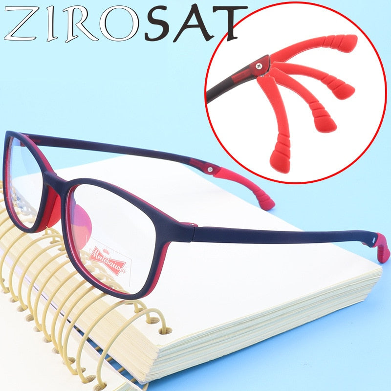 Zirosat Unisex Children's Full Rim Polygon Silicone Square 1690 Full Rim Zirosat