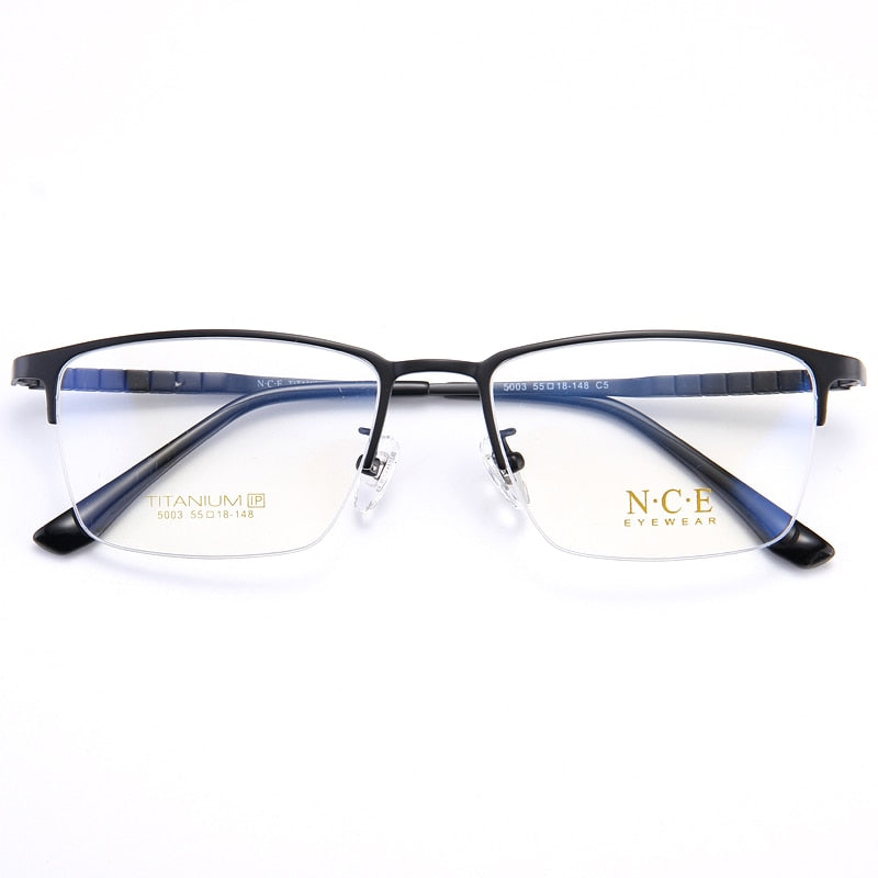 Bclear Men's Semi Rim Square Titanium Eyeglasses My5003 Semi Rim Bclear