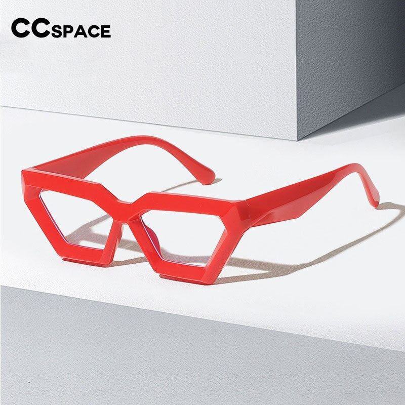 CCspace Women's Full Rim Oval Cat Eye Acetate Eyeglasses 55613 Full Rim CCspace