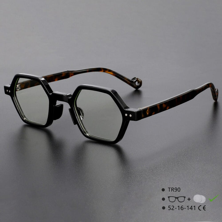 CCspace Unisex Full Rim Polygonal Tr 90 Acetate Eyeglasses 54565 Full Rim CCspace C1W China