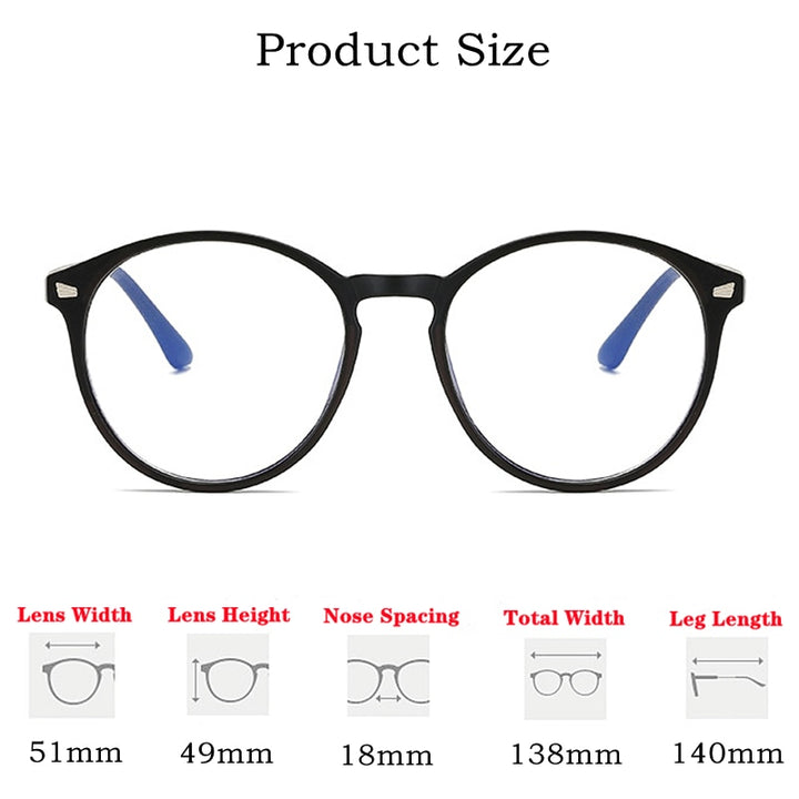 Yimaruili Unisex Full Rim Round Tr 90 Eyeglasses TR90 6009 Reading Glasses Yimaruili Eyeglasses