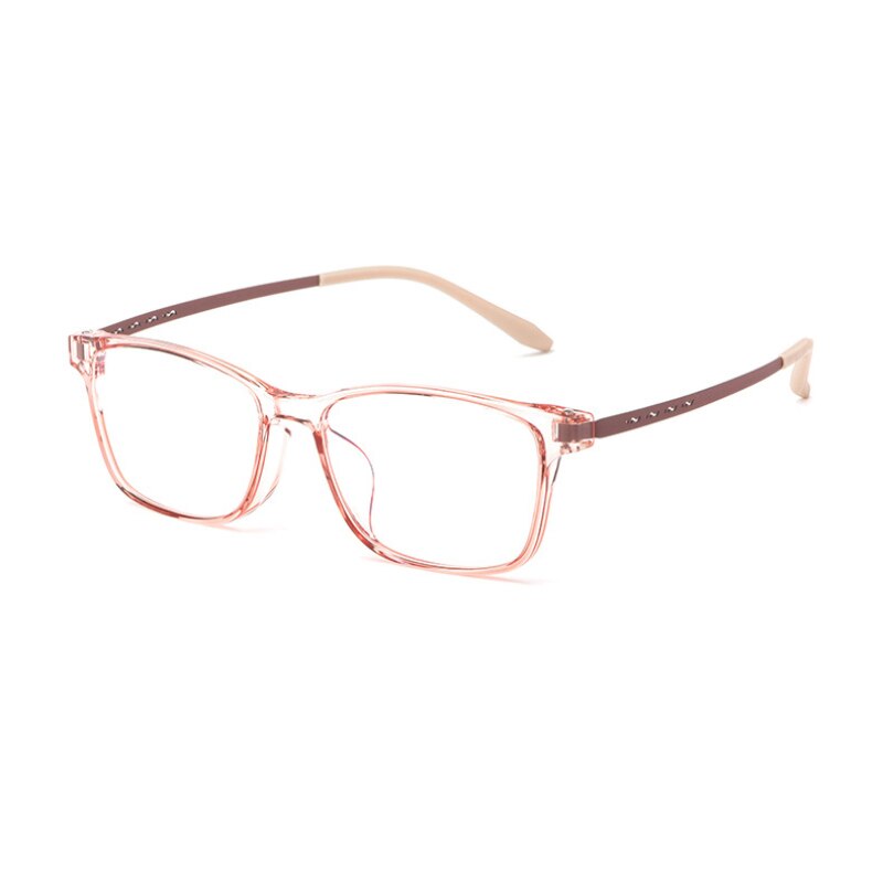 Hotony Unisex Full Rim Square Tr 90 Alloy Eyeglasses 99103T Full Rim Hotony pink