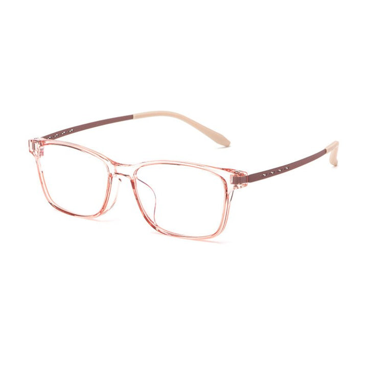 Hotony Unisex Full Rim Square Tr 90 Alloy Eyeglasses 99103T Full Rim Hotony pink