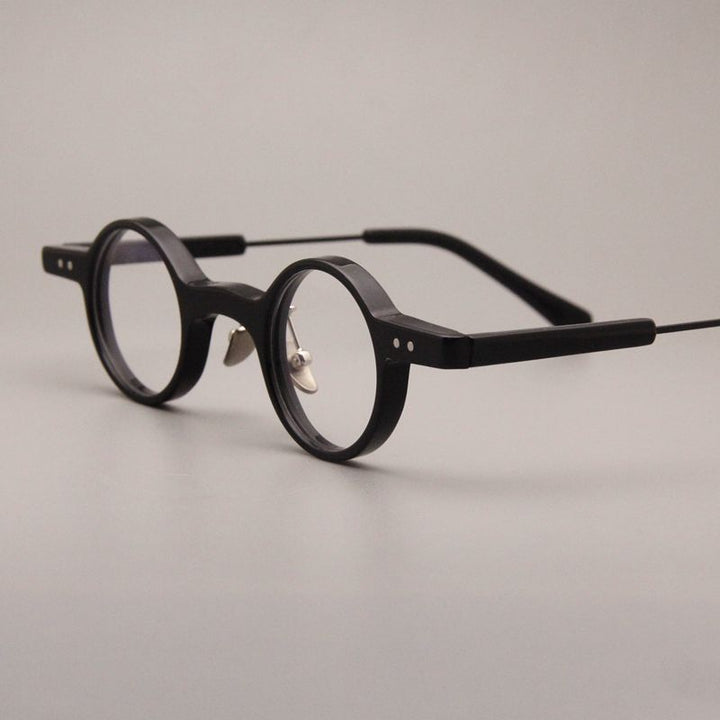 Cubojue Unisex Small Round Tr 90 Titanium Hyperopic Reading Glasses dr001 Reading Glasses Cubojue 0 Black