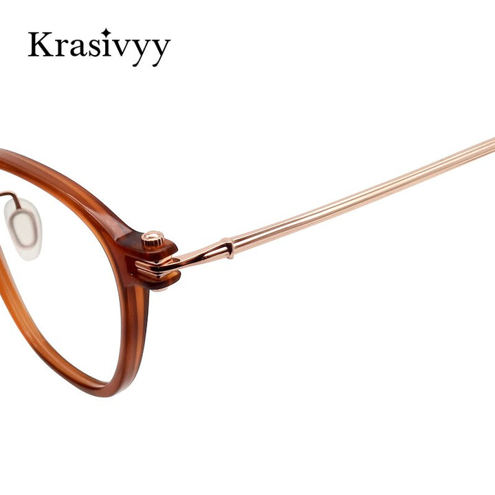 Krasivyy Unisex Full Rim Oval Titanium Acetate Eyeglasses Rlt5881 Full Rim Krasivyy