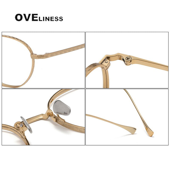 Oveliness Unisex Full Rim Round Titanium Eyeglasses 163 Full Rim Oveliness