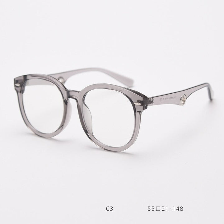 CCspace Unisex Full Rim Big Round Square Tr 90 Titanium Eyeglasses 55685 Full Rim CCspace Gray China