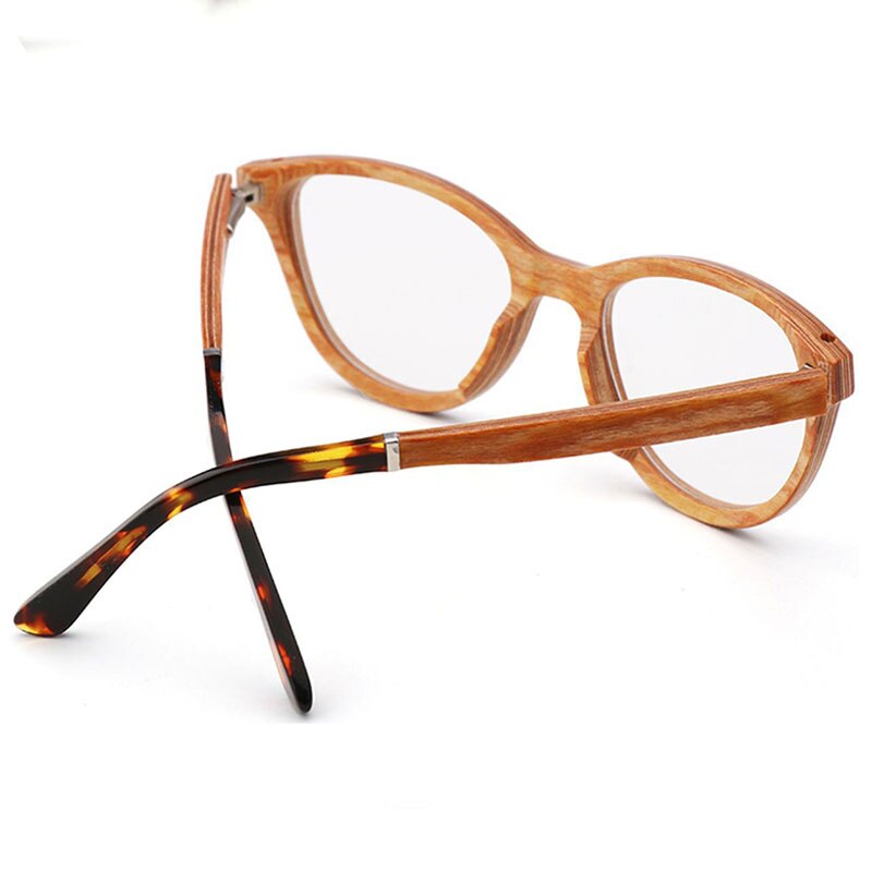 Hdcrafter Unisex Full Rim Square Cat Eye Wood Eyeglasses 56362 Full Rim Hdcrafter Eyeglasses