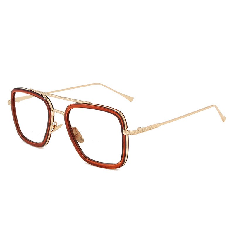 CCspace Unisex Full Rim Square Double Bridge Tr 90 Alloy Eyeglasses 54823 Full Rim CCspace China GoldTea