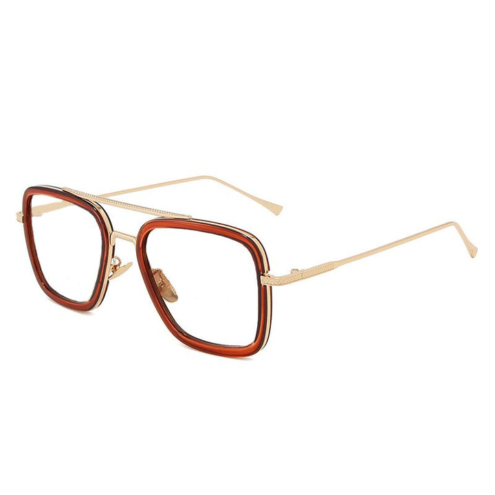 CCspace Unisex Full Rim Square Double Bridge Tr 90 Alloy Eyeglasses 54823 Full Rim CCspace China GoldTea
